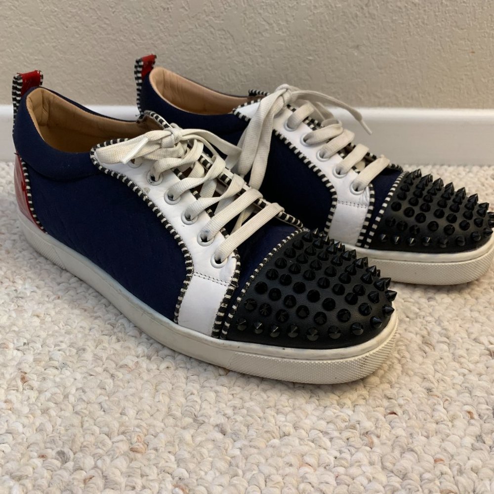 Christian Louboutin Louis Junior Spikes Navy Sz 9 US / 42 EU